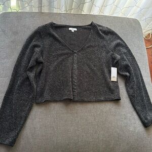 Bp cropped cardigan sweater, v neck